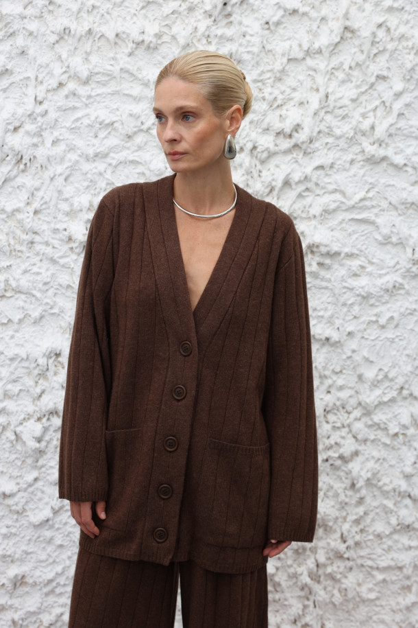Кардиган L227 коричневий