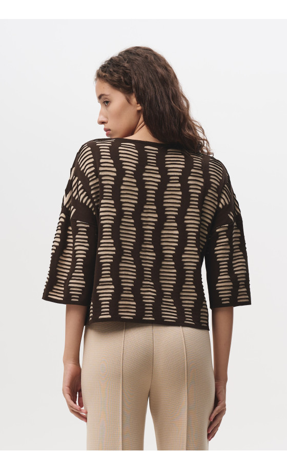 Джемпер L215 шоколад-бежевий