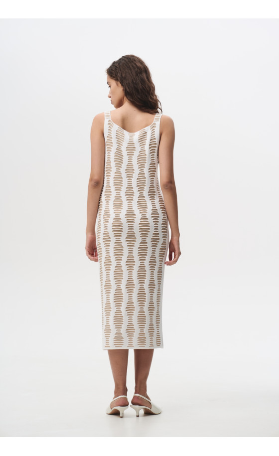 Сукня L216 білий-бежевий