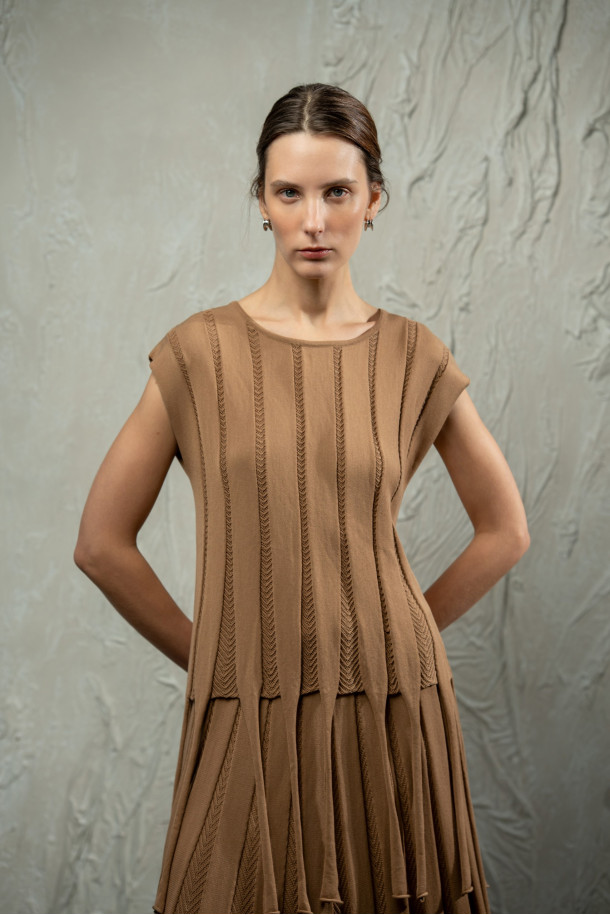 Топ L248 темно-бежевий