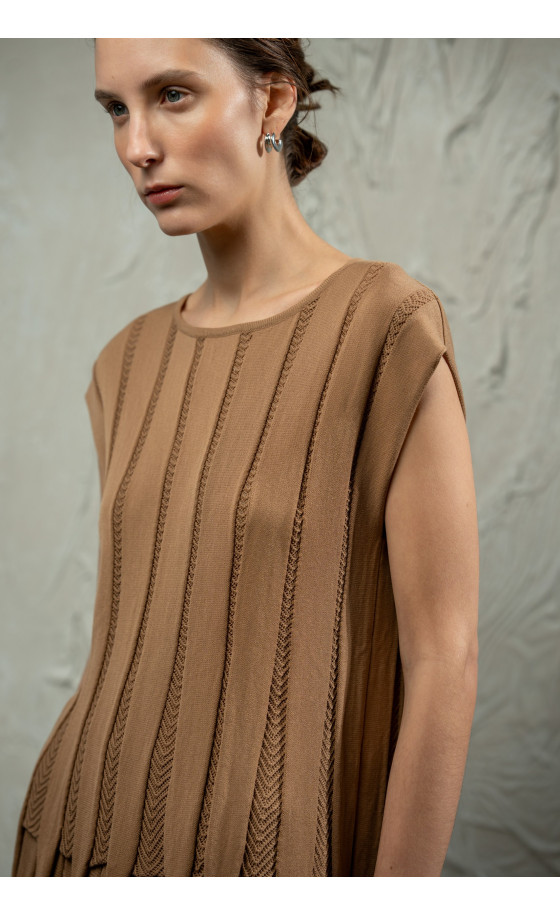 Топ L248 темно-бежевий