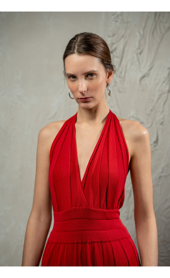 Сукня L249 темно-червона