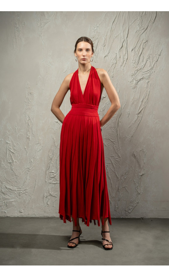 Сукня L249 темно-червона