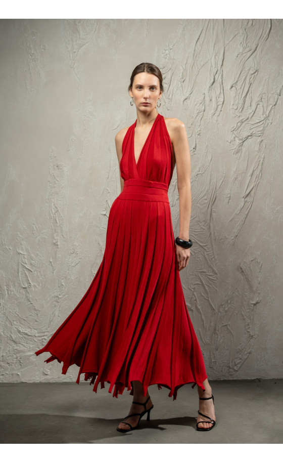 Сукня L249 темно-червона