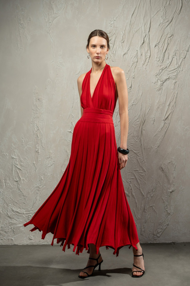 Сукня L249 темно-червона