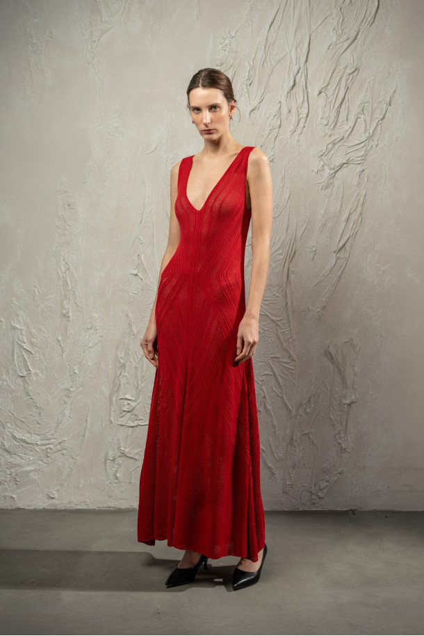 Сукня L260 темно-червона