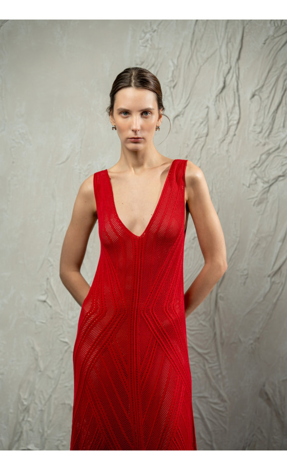 Сукня L260 темно-червона