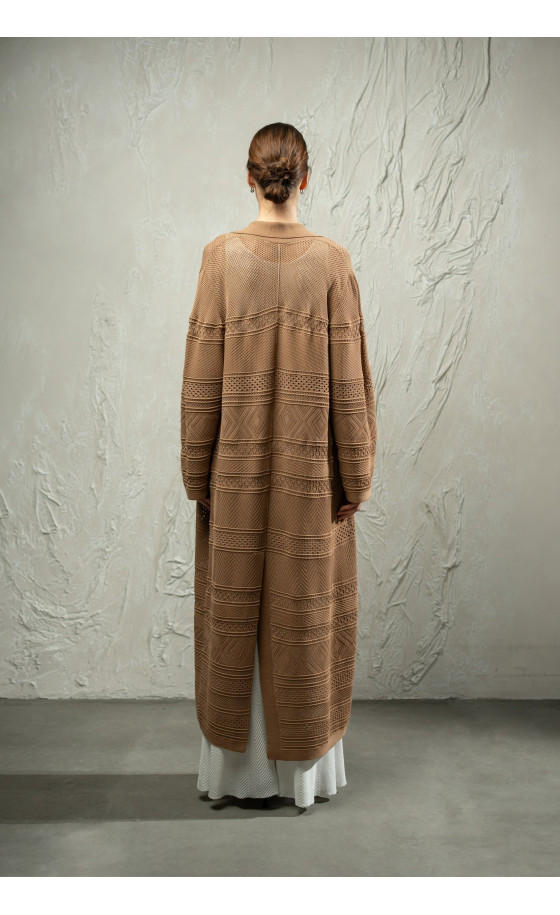 Кардиган L262 темно-бежевий