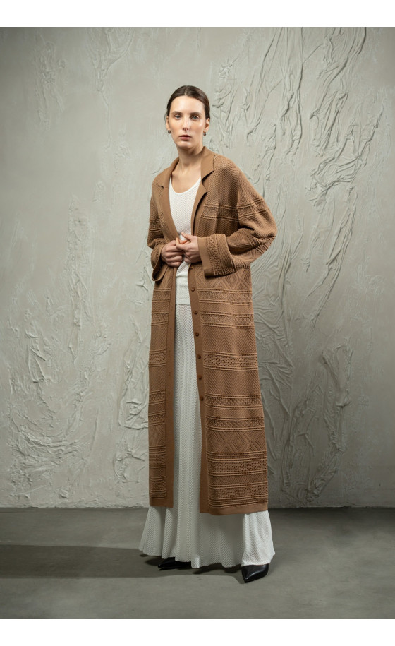 Кардиган L262 темно-бежевий