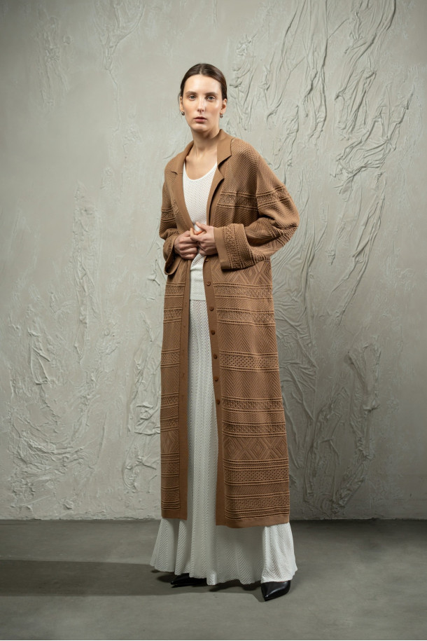 Кардиган L262 темно-бежевий