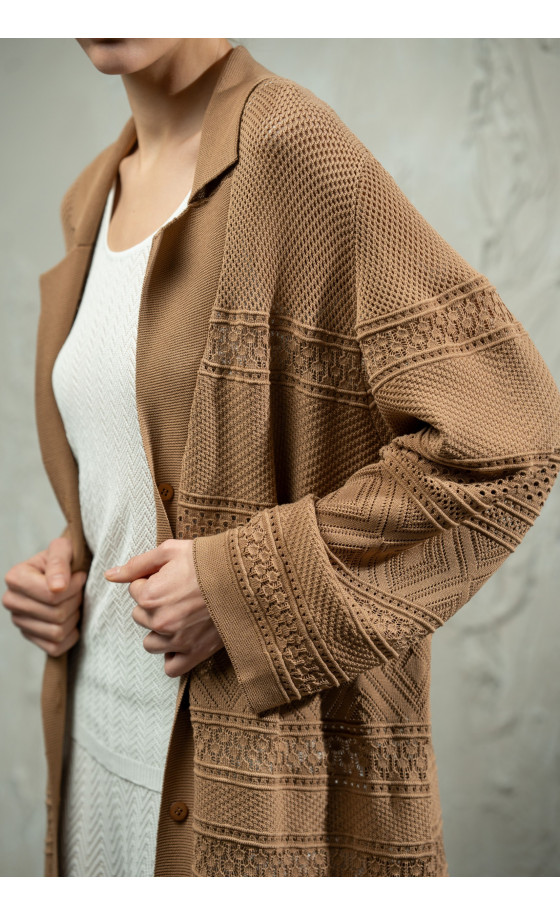 Кардиган L262 темно-бежевий