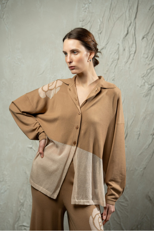 Сорочка L265 темно-бежева